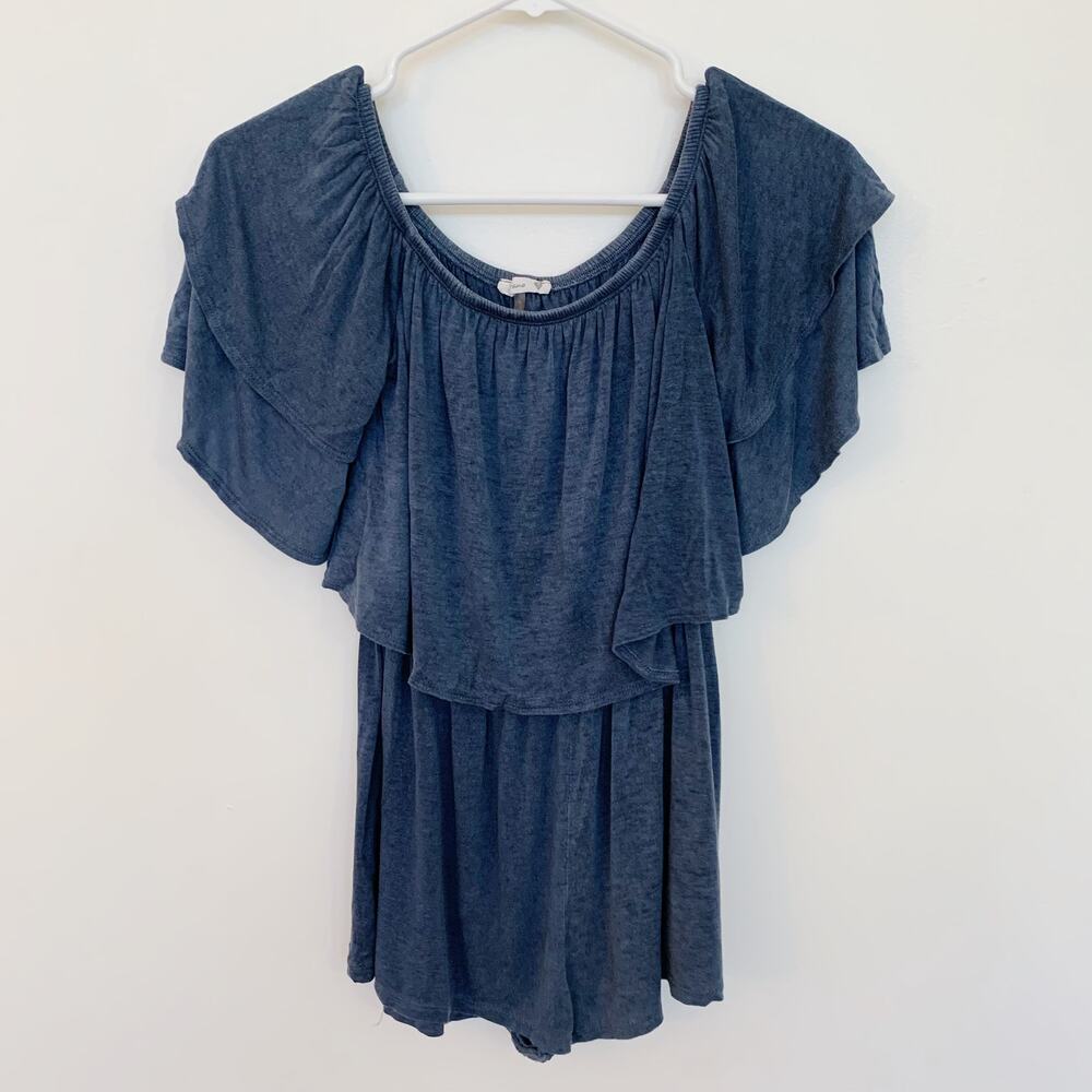 Soprano Off-Shoulder Blue Romper - Picture 5 of 6